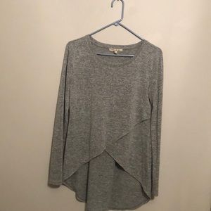 Grey Express high-low sweater